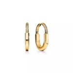 Lock Hoop Earrings · 18K Gold Plated · Zirconia Medium Hoops