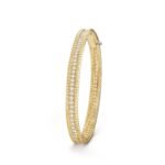 Gold-Plated CZ Beaded Bangle Bracelet