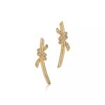 Bow Earrings · 18K Gold Plated · Zirconia Accent Elegant Earrings