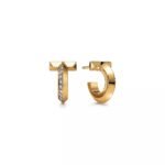 T1 Extra Small Hoop Earrings · 18K Gold Plated · Zirconia Accents