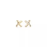 X Stud Earrings · 18K Gold Plated · Small Minimalist Design
