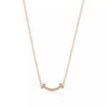 Mini Smile Pendant Necklace · 18K Gold Plated · Zirconia Accent