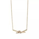 Knot Pendant Necklace with Zirconia · 18K Gold Plated · Adjustable Chain