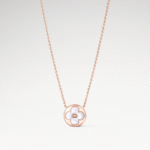 Rose Gold-Plated White Mother of Pearl Flower Necklace