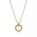 T1 Circle Pendant Necklace · 18K Gold Plated · Zirconia · Adjustable Chain
