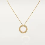 Gold-Plated CZ Circle Pendant Necklace - Image 2