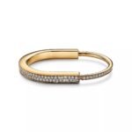 Lock Bangle with Zirconia · 18K Gold Plated · PVD 5x Layered