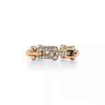 Link Ring with Zirconia · 18K Gold Plated · Chain Style Band