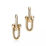 Link Hoop Earrings · 18K Gold Plated · Minimalist Chain Design