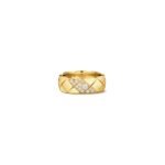 Gold-Plated Quilted Zirconia Ring | 925 Sterling Silver