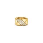 Gold-Plated Quilted Full CZ Ring | 925 Sterling Silver