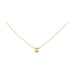Gold-Plated Quilted Pendant Necklace