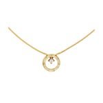 Gold-Plated CZ Circle Pendant Necklace