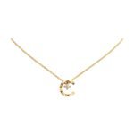 Gold-Plated Letter CZ Pendant Necklace