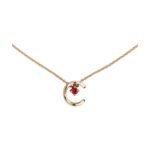 Rose Gold–Plated Red CZ Letter Pendant Necklace