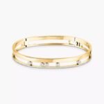 Gold-Plated CZ Double Band Bangle Bracelet