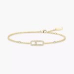 Gold-Plated CZ Geometric Chain Bracelet (18.5cm)