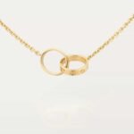Gold-Plated Interlocking Double Ring Necklace