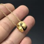 Gold-Plated Quilted Pendant Necklace - Image 10