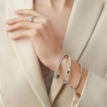 Gold-Plated CZ Beaded Bangle Bracelet - Image 10