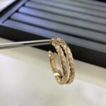 Gold-Plated Textured Hoop Earrings - Image 10