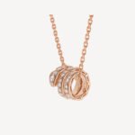 Gold-Plated CZ Triple Ring Snake Necklace - Image 9