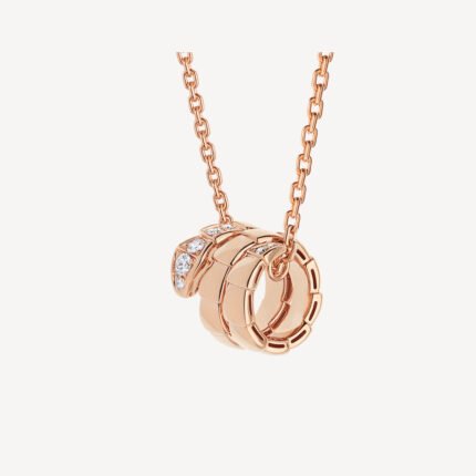 Rose Gold-Plated CZ Snake Pendant Necklace