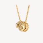 Gold-Plated CZ Triple Ring Snake Necklace - Image 5