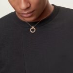 T1 Circle Pendant Necklace · 18K Gold Plated · Zirconia · Adjustable Chain - Image 12