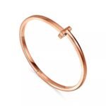 T1 Narrow Hinged Bangle · 18K Gold Plated · Medium Size - Image 12