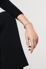 Gold-Plated Quilted Bangle | V Gold - Image 12