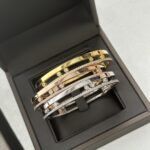 Gold-Plated CZ Double Band Bangle Bracelet - Image 13