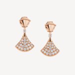 Gold Fan-Shaped CZ Earrings - Image 6