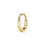 Lock Hoop Earrings · 18K Gold Plated · Zirconia Medium Hoops - Image 2