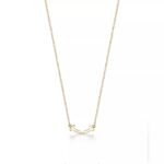 Mini Smile Pendant Necklace · 18K Gold Plated · Zirconia Accent - Image 2