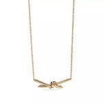 Minimalist Knot Pendant Necklace · 18K Gold Plated · Adjustable Chain - Image 2