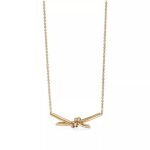 Knot Pendant Necklace with Zirconia · 18K Gold Plated · Adjustable Chain - Image 2