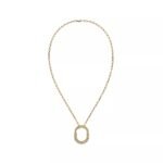 Medium Lock Pendant Necklace · 18K Gold Plated · Zirconia · 18-Inch Chain - Image 2
