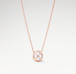 Rose Gold-Plated White Mother of Pearl Flower Necklace - Image 2