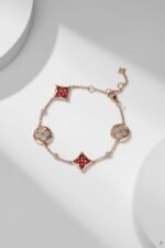 Gold-Plated Amazonite Floral Motif Bracelet - Image 5