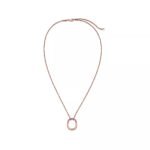 Lock Pendant Necklace · 18K Rose Gold Plated · Zirconia · Adjustable Chain - Image 2