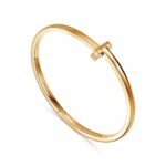T1 Narrow Hinged Bangle · 18K Gold Plated · Medium Size - Image 2