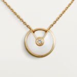 Gold-Plated Natural Stone Circle Necklace | V Gold - Image 2