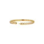 Gold-Plated Quilted CZ Bangle | V Gold - Image 2