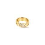 Gold-Plated Quilted Zirconia Ring | 925 Sterling Silver - Image 2