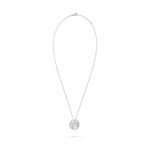 Gold-Plated CZ Floral Motif Hollow Pendant Necklace - Image 2