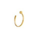 Gold-Plated Textured Hoop Earrings - Image 2