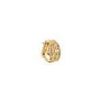 Gold-Plated CZ Floral Motif Stud Earrings - Image 2