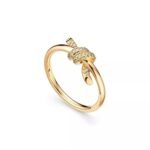 Gold-Plated CZ Sculptural Band Ring - Image 2