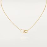 Gold-Plated Interlocking Double Ring Necklace - Image 2